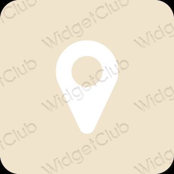 Estetisk beige Map app ikoner