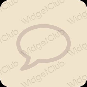 Esthétique beige Messages icônes d'application