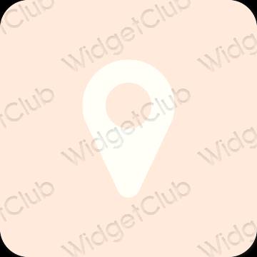 Aesthetic beige Map app icons
