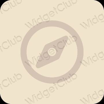 미적인 베이지 Safari 앱 아이콘