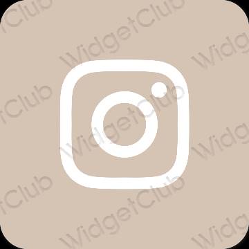 Ესთეტიური კრემისფერი Instagram აპლიკაციის ხატები