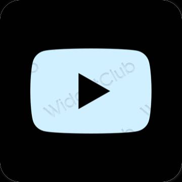 Estetické pastelovo modrá Youtube ikony aplikácií