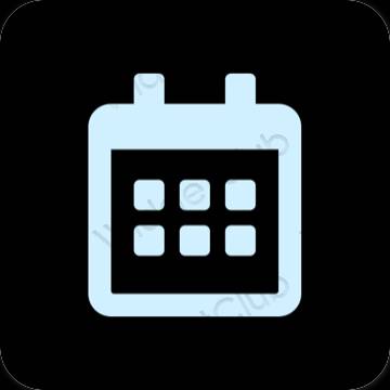 جمالي أسود Calendar أيقونات التطبيق