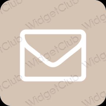 Estetyka beżowy Mail ikony aplikacji