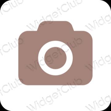 Estetyka brązowy Camera ikony aplikacji
