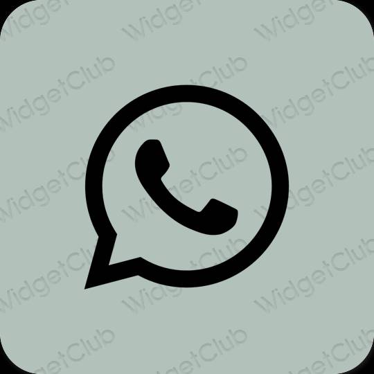 Естетичний зелений WhatsApp значки програм