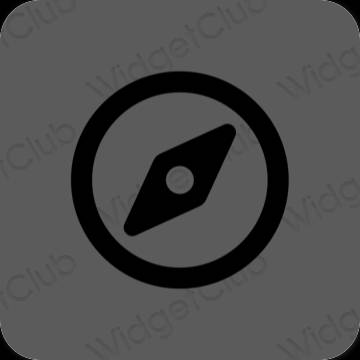 Estetisk grå Safari app ikoner
