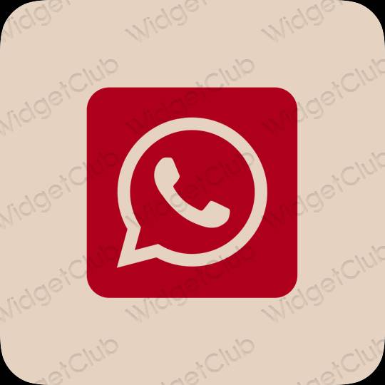 Estetický béžový WhatsApp ikony aplikací