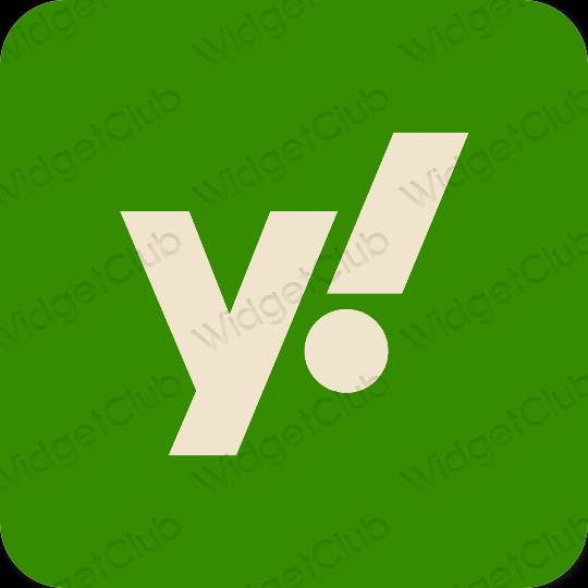 Æstetisk grøn Yahoo! app ikoner