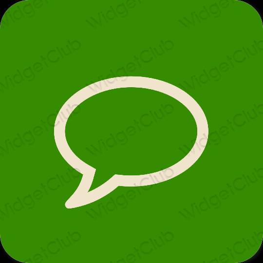 Esthétique vert Messages icônes d'application