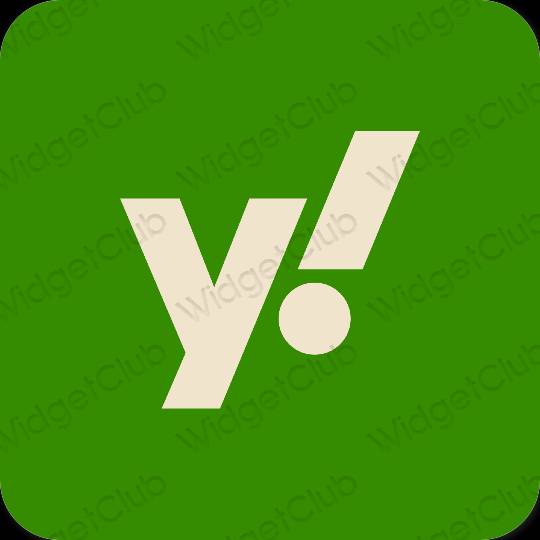 Esteetiline roheline Yahoo! rakenduste ikoonid