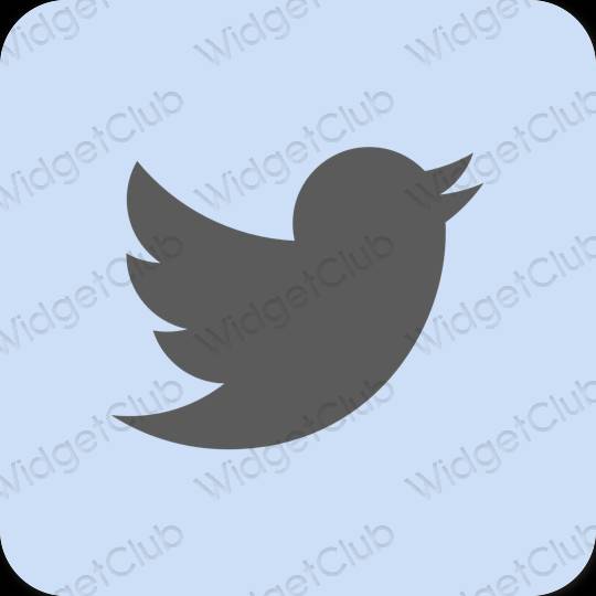 Estetyka pastelowy niebieski Twitter ikony aplikacji