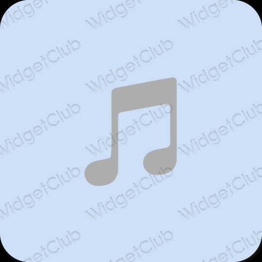Æstetisk pastel blå Music app ikoner