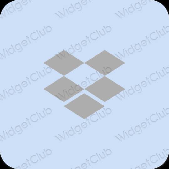 Estetisk pastellblå Dropbox app ikoner