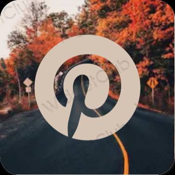 Estético bege Pinterest ícones de aplicativos