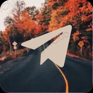 Esthétique beige Telegram icônes d'application
