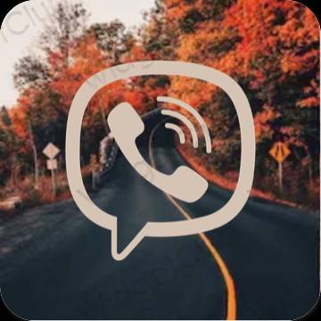 Estetico beige Viber icone dell'app