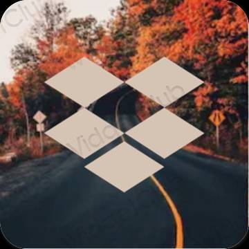 미적인 베이지 Dropbox 앱 아이콘