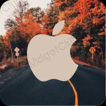 جمالي اللون البيج Apple Store أيقونات التطبيق