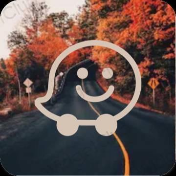 Estetski bež Waze ikone aplikacija