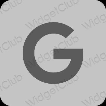 Естетичний сірий Google значки програм