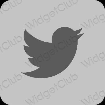 Stijlvol grijs Twitter app-pictogrammen