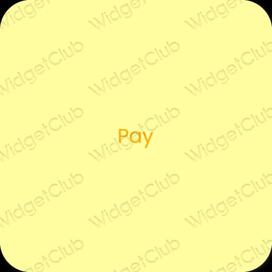 Estetik sarı PayPay uygulama simgeleri
