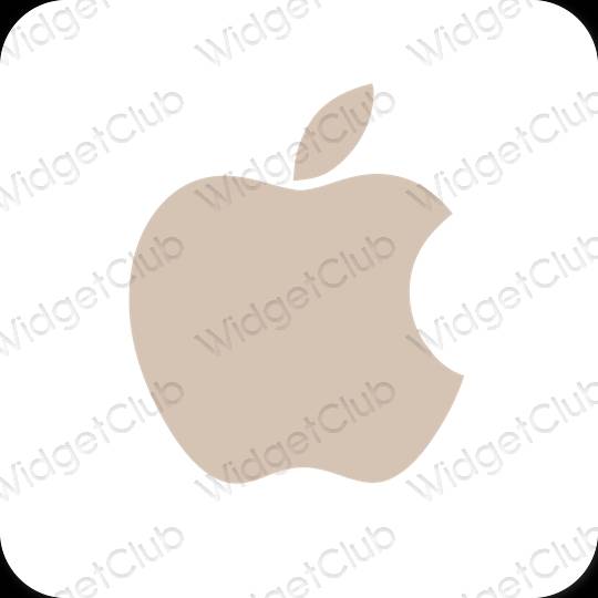 审美的 浅褐色的 Apple Store 应用程序图标
