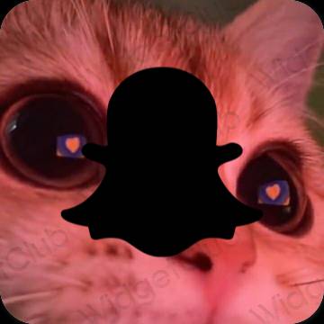 Естетски црн snapchat иконе апликација