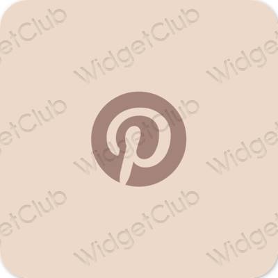 Esztétika bézs Pinterest alkalmazás ikonok