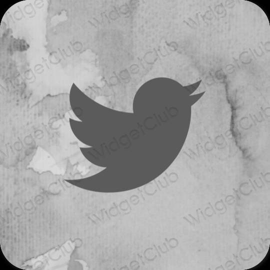 Естетски сива Twitter иконе апликација