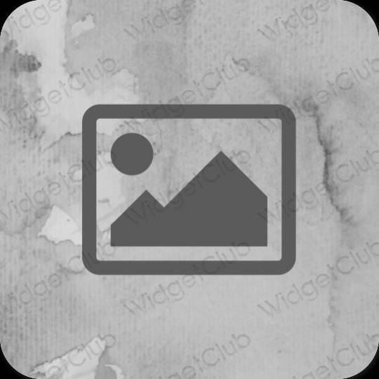 Estético cinzento Photos ícones de aplicativos