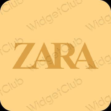 Estetický oranžový ZARA ikony aplikací
