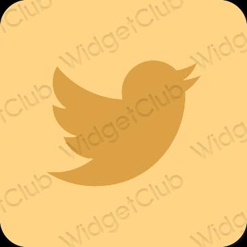 Æstetisk orange Twitter app ikoner
