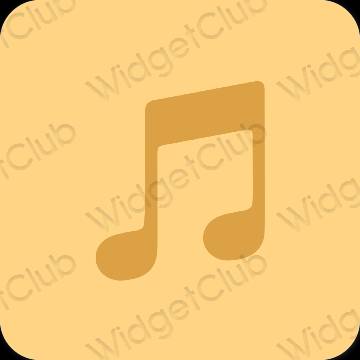 Estetisk orange Apple Music app ikoner