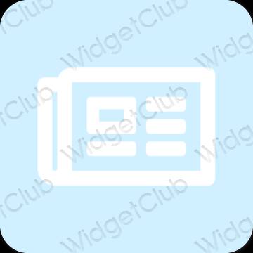 Естетичен пастелно синьо Files икони на приложения