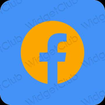 미적인 파란색 Facebook 앱 아이콘