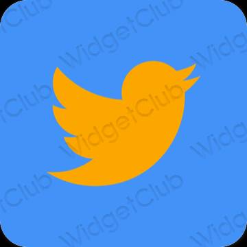 审美的 霓虹蓝 Twitter 应用程序图标