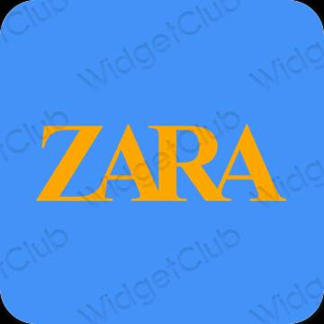 Aesthetic neon blue ZARA app icons
