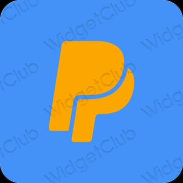 Estetico blu neon Paypal icone dell'app