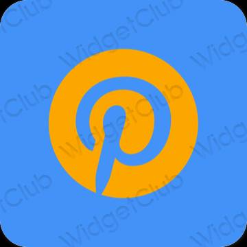 Esthétique bleu fluo Pinterest icônes d'application
