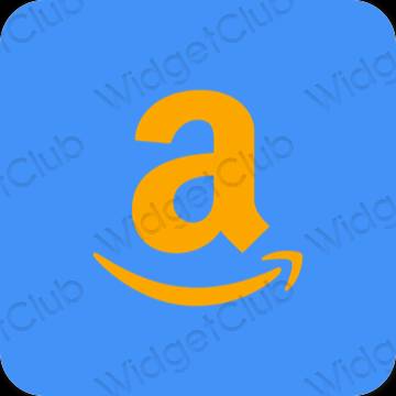 Естетичен неоново синьо Amazon икони на приложения