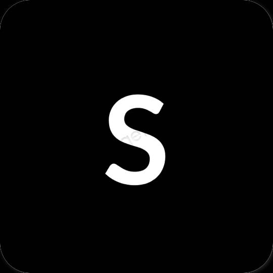 Æstetisk sort SHEIN app ikoner