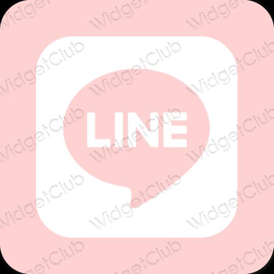 Estetik merah jambu LINE ikon aplikasi