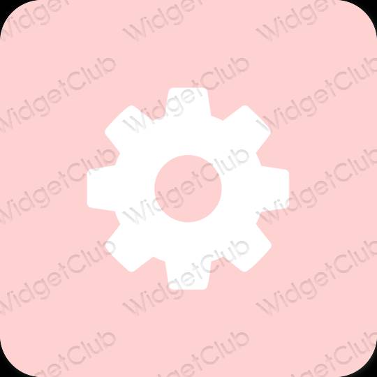 Estetické Ružová Settings ikony aplikácií