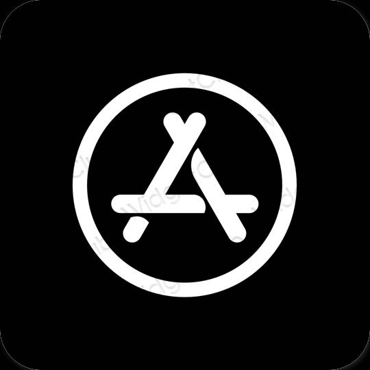 Esteettinen musta AppStore sovelluskuvakkeet