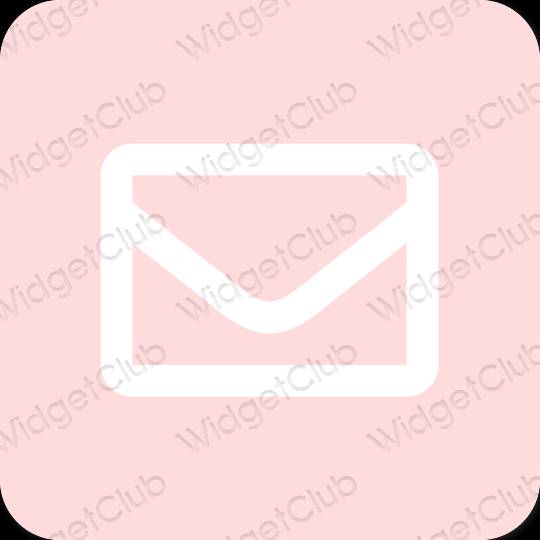 Estetis merah muda pastel Gmail ikon aplikasi