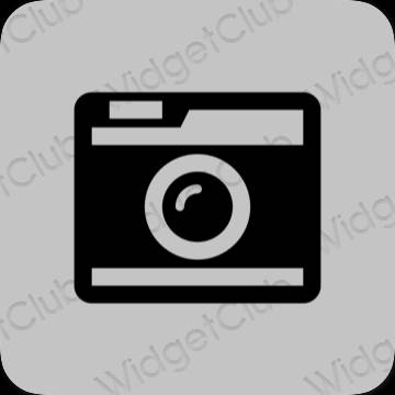 Aesthetic gray Camera app icons