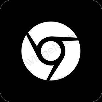 Esthétique noir Chrome icônes d'application