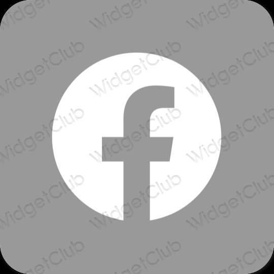 Естетичен сиво Facebook икони на приложения